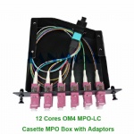 12 cores OM4 MPO-LC cassette MPO box with adaptors